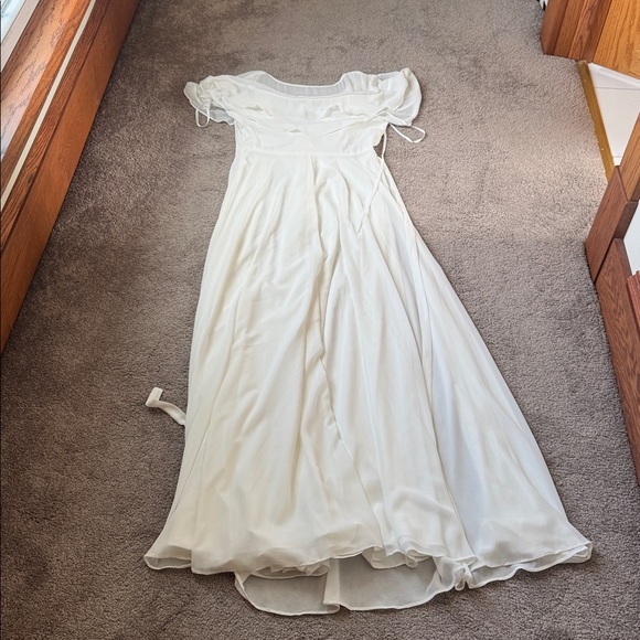 Lulus Wonderful Day White Wrap Maxi Dress SIZE M - Picture 6 of 7